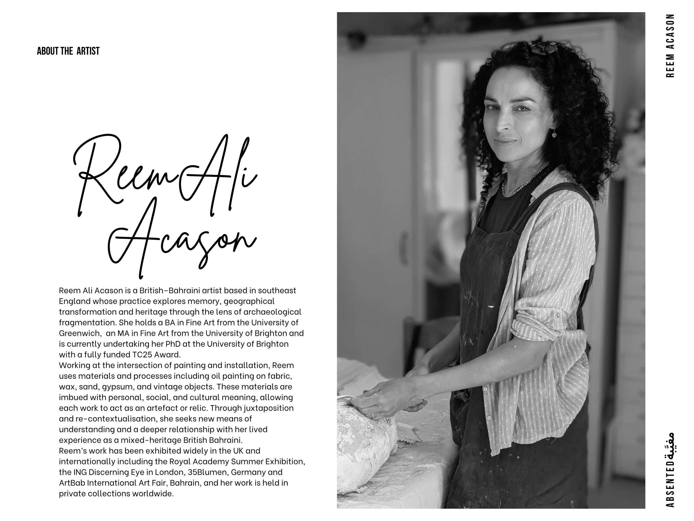 Page 9: Reem Ali Acason — About the Artist, full size
