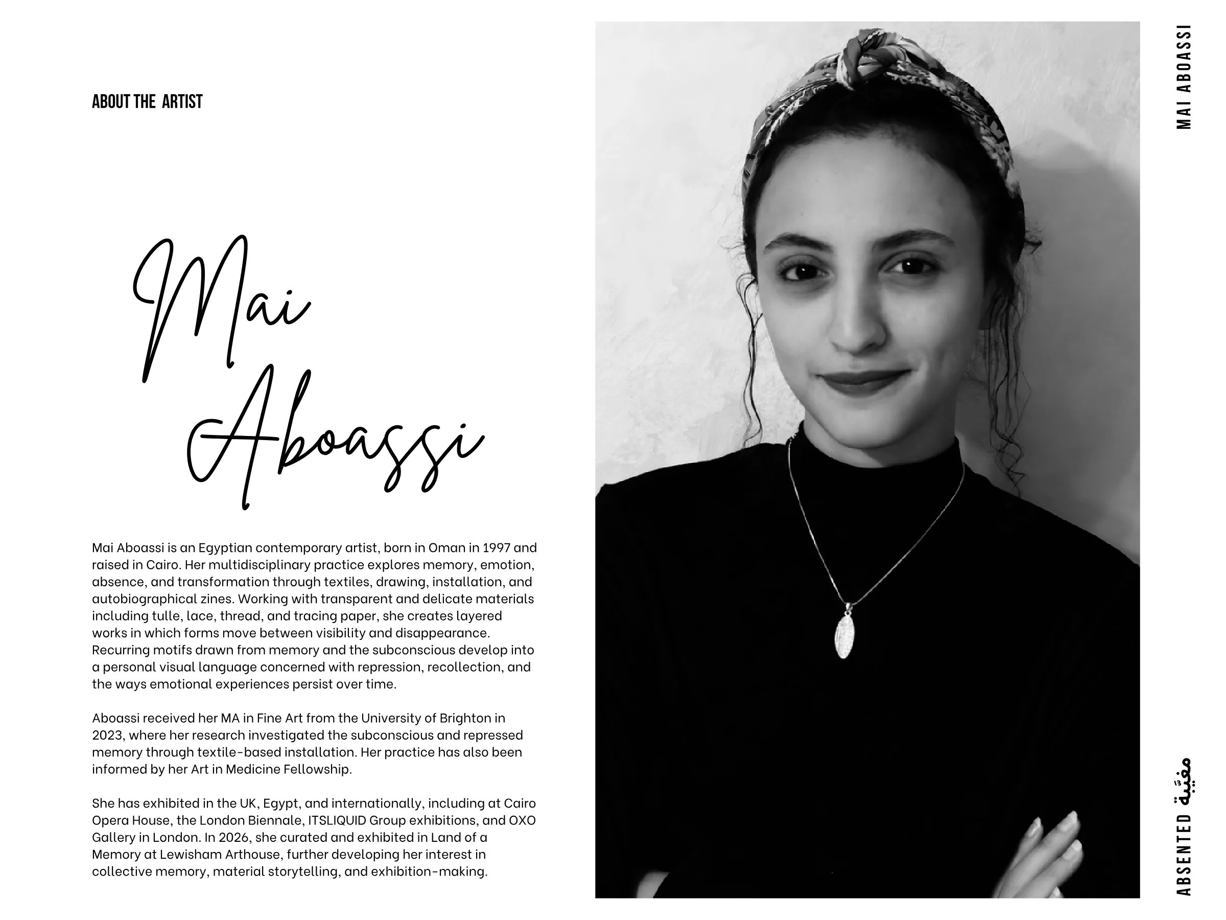 Page 15: Mai Aboassi — About the Artist, full size